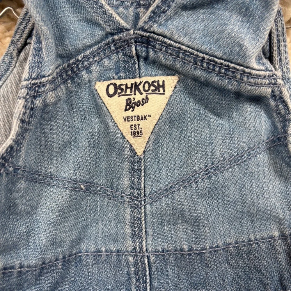 OshKosh B'gosh Baby Girls Denim‎ Floral Ruffle Overalls Dress 18M
